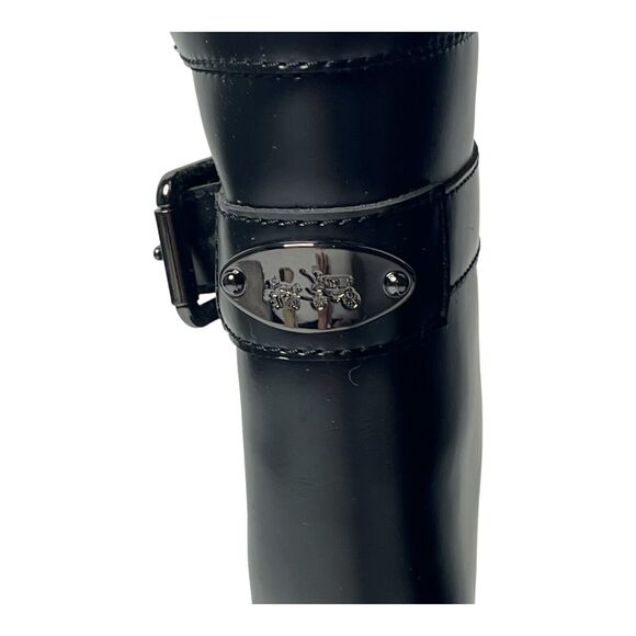 Coach Zahara Women's Black Waterproof Rain Snow Boots A7965 6 B EUC! $198 - Picture 8 of 10